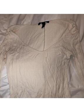 Forever 21 Women's White and Cream Bodysuit